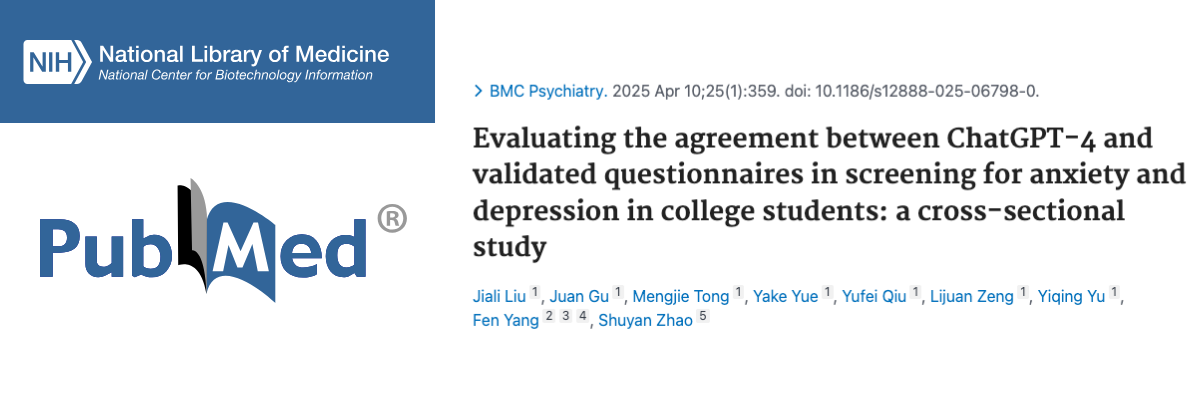 Evaluating the agreement between ChatGPT-4 and validated questionnaires in screening for anxiety and depression in college students: a cross-sectional study